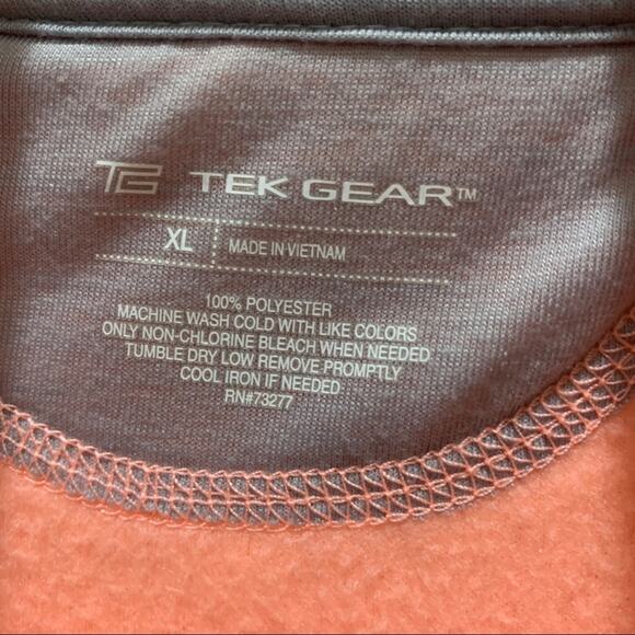 Tek gear sweatshirt top apricot tangerine color size XL 1/3 zip long sleeve soft - Picture 3 of 7